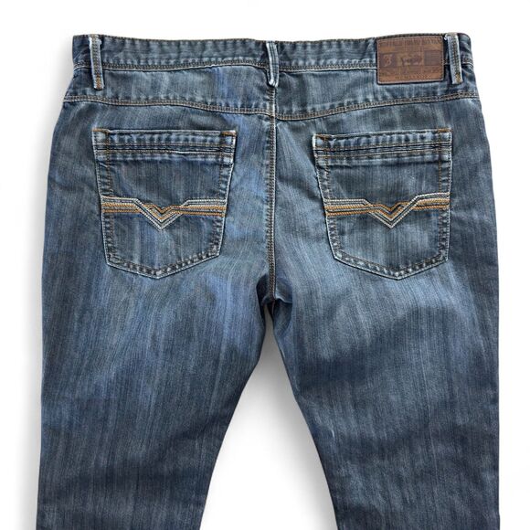 Buffalo David Bitton Jeans Mens 38x29 Dark Wash Relaxed Straight Leg Denim - Picture 4 of 9